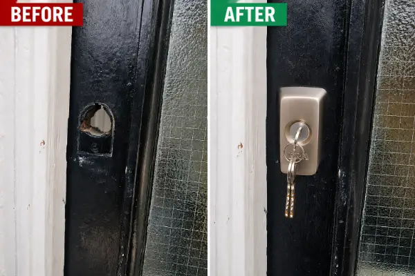 Night latch installation in Catford by Bluesaki Locksmiths, providing professional lock installation services across South East London.