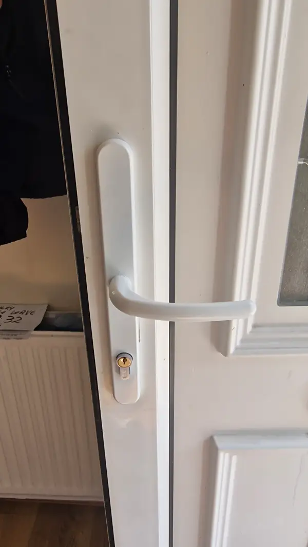 New uPVC door handle and euro cylinder fitted in Grove Park, with additional replacement keys cut on site.
